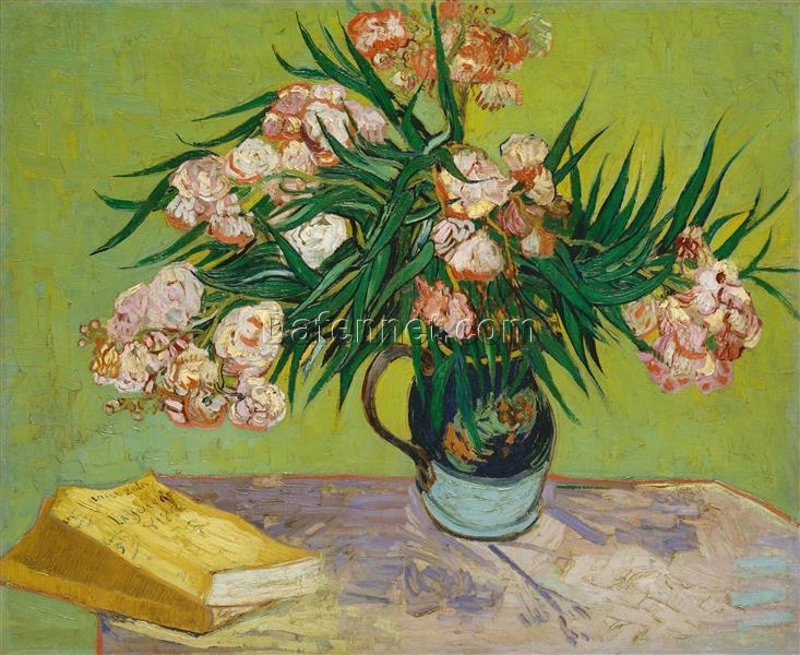 Vincent van Gogh Oleanders and Books (1888) – Fine Art Custom Oil Painting Reproduction from Dafen Village Studio