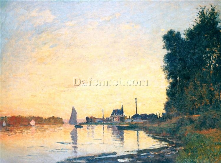 Beautifully Handcrafted Argenteuil, Late Afternoon by Claude Monet – 1872 Landscape Oil Painting – Dafen Village Impressionist Art