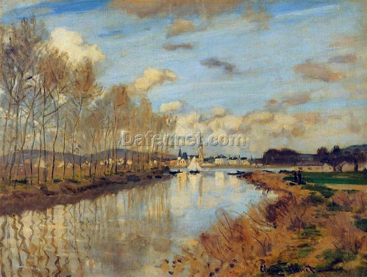 Authentic Reproduction of Argenteuil, Seen from the Small Arm of the Seine (1872) by Claude Monet | Custom Hand-Painted Oil Art from Dafen Village