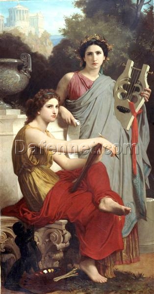 Reproduction of Bouguereau’s “Art and Literature” | High-Quality Hand-painted Oil Art for Sale