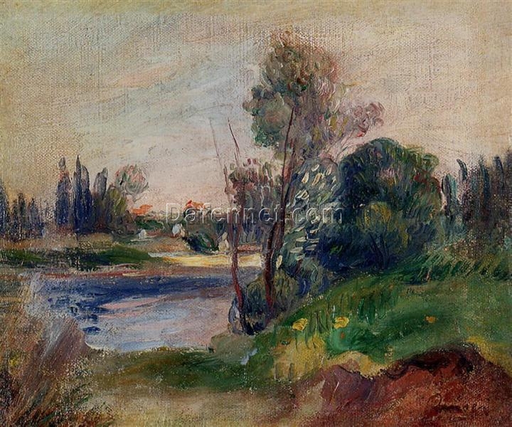 Buy “Banks of the River” by Pierre-Auguste Renoir – Beautiful River Landscape Reproduction on Canvas | Dafen Village