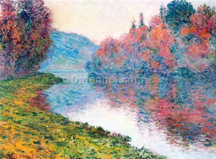 Banks of the Seine at Jenfosse – Clear Weather 1884 | Hand-Painted Claude Monet Oil Painting Replica by Dafen Village Studio