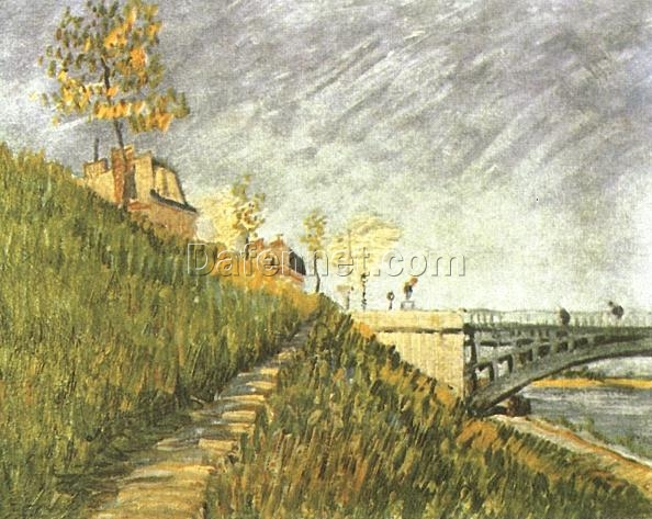 Authentic Van Gogh Banks of the Seine near Pont de Clichy Replica – 1887 Riverside Scene by Dafen Village Artists