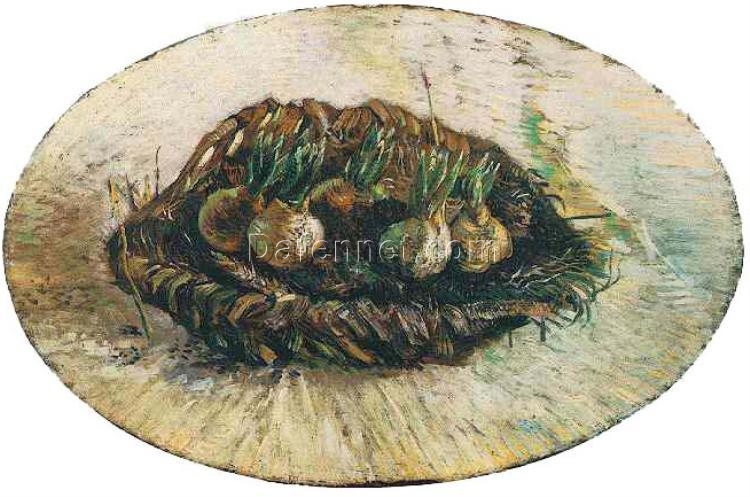 Authentic Van Gogh Basket of Sprouting Bulbs Replica – 1887 Botanical Artwork by Dafen Village Artists