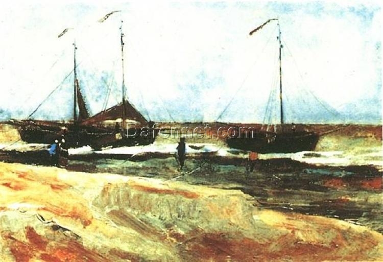 High-Quality Reproduction of Van Gogh’s Beach at Scheveningen in Calm Weather – Classic 1882 Seaside Oil Painting from Dafen Village Studio