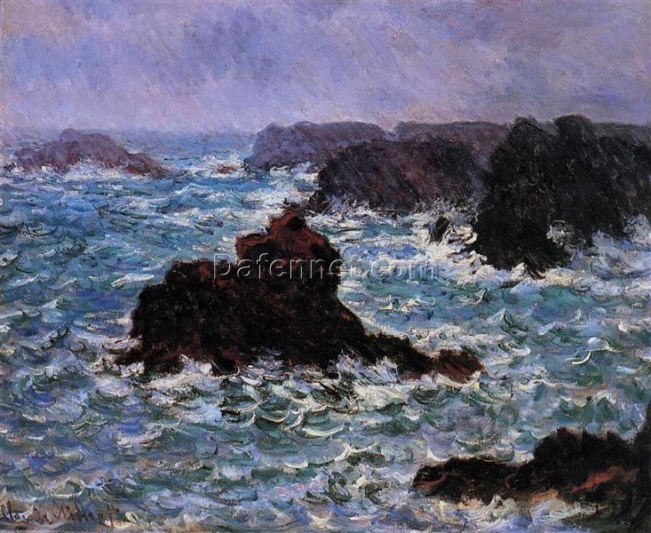 Claude Monet’s Belle-Ile, Rain Effect (1886) – Hand-Painted Custom Oil Art from Dafen Village Studio