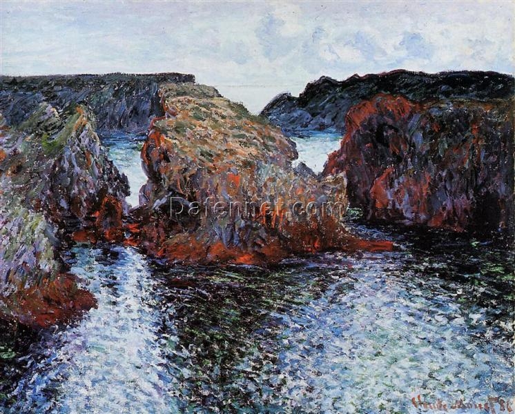 Claude Monet’s Belle-Ile, Rocks at Port-Goulphar (1886) – Custom Oil Painting from Dafen Village Studio