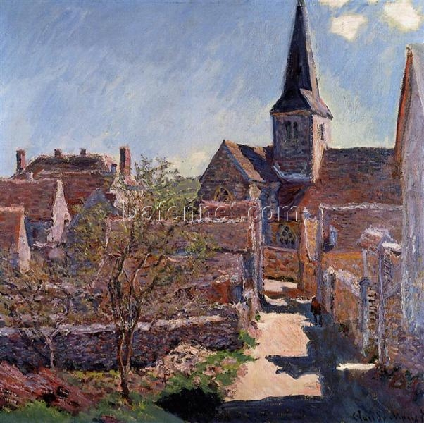 Claude Monet’s Bennecourt (1885) – Stunning Handcrafted Oil Painting, Capturing Nature’s Beauty, Made by Dafen Village Artists