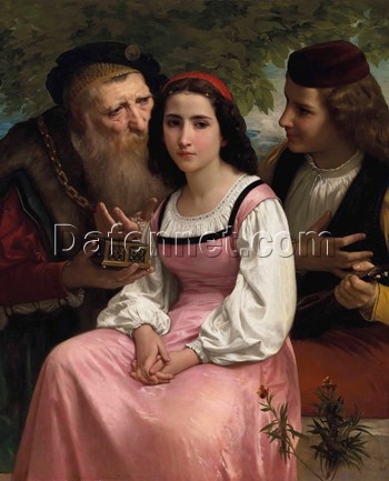 Reproduction of Bouguereau’s “Between Wealth and Love” | High-Quality Hand-painted Oil Art for Sale