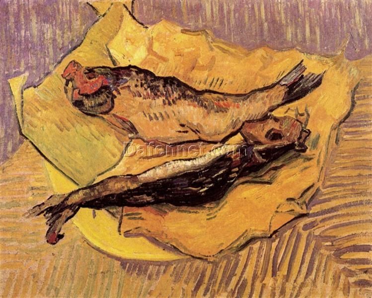 Van Gogh Bloaters on a Piece of Yellow Paper 1889 – Handcrafted Still Life Art from Dafen Village Studio