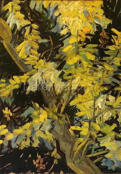 Authentic Van Gogh Blossoming Acacia Branches Replica – Classic 1890 Floral Painting by Dafen Village Artists