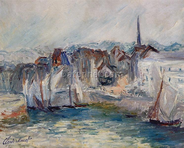 Reproduction of Boats in the Port of Honfleur by Claude Monet, 1917 – Hand-painted Oil Painting | Dafen Village Studio