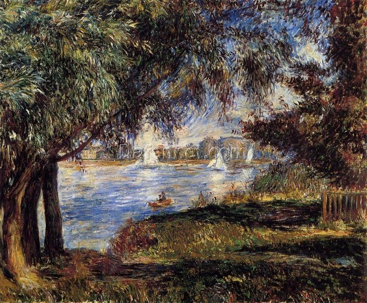 Reproduction of Pierre-Auguste Renoir’s “Bougival” – Hand-Painted Impressionist Landscape with Figures on Canvas | Dafen Village