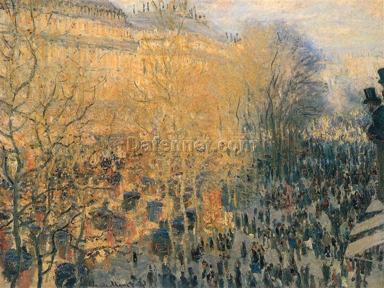 Impressionist Style Boulevard des Capucines by Claude Monet – Custom Oil Painting Reproduction from Dafen Village