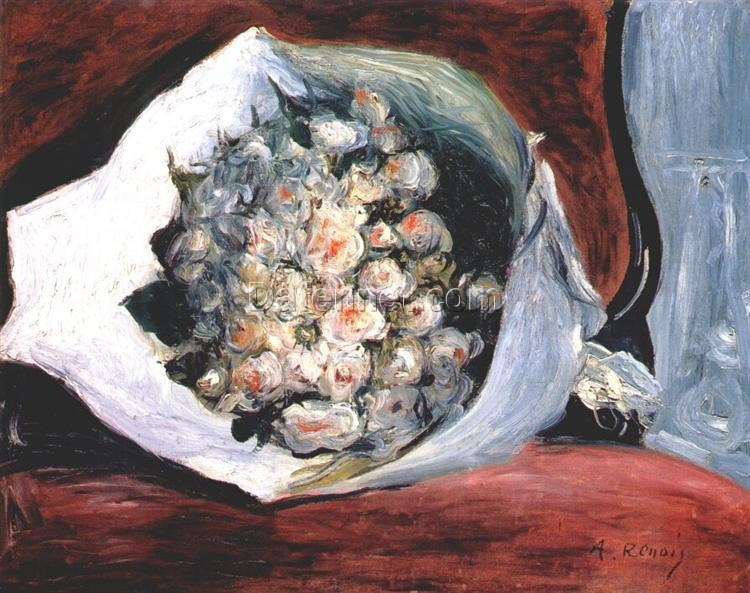 Reproduction of Pierre-Auguste Renoir’s “Bouquet in a Theater Box” – Hand-Painted Floral Still Life on Canvas | Dafen Village