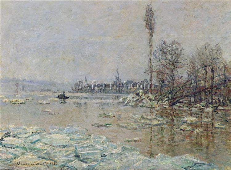 Impressionist Oil Painting Reproduction: Claude Monet’s Breakup of Ice (1880) – Handcrafted by Dafen Village Artists