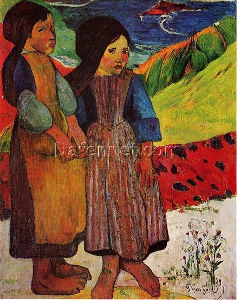 Paul Gauguin “Breton Girls by the Sea” 1889 – Custom Oil Painting Reproduction