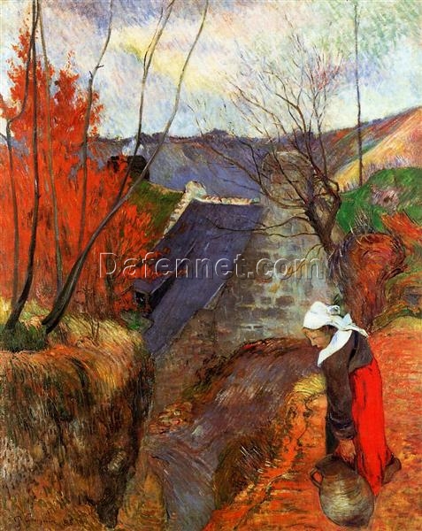 Buy Paul Gauguin’s “Breton Woman with a Pitcher” 1888 – Premium Oil Painting Reproduction | Custom Handcrafted Canvas Art