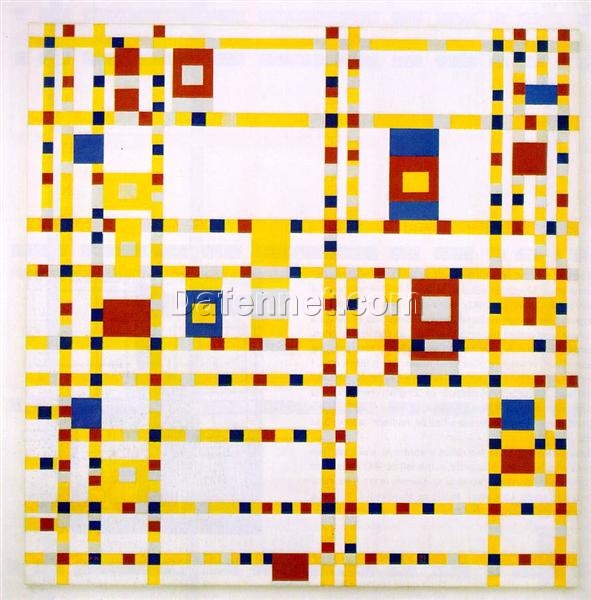 Piet Mondrian ‘Broadway Boogie Woogie’ (1942-1943) – Vibrant Abstract Expressionism Painting for Home Décor