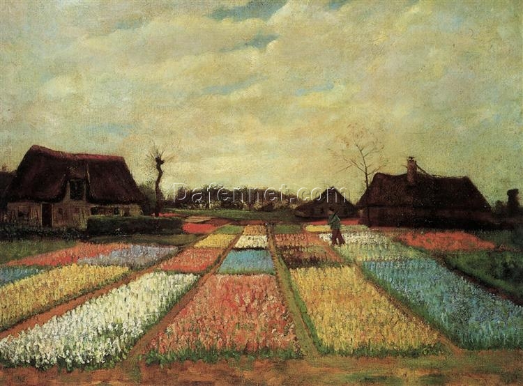 Hand-Painted Van Gogh Bulb Fields 1883 – Vibrant Floral Landscape by Dafen Village Studio