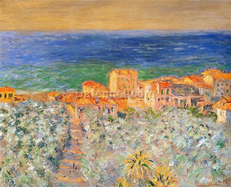 Claude Monet ‘Burgo Marina at Bordighera’ 1884 Oil Painting – Handcrafted Fine Art Reproduction for Elegant Spaces