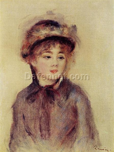 Hand-Painted Reproduction of Pierre-Auguste Renoir’s “Bust of a Woman Wearing a Hat” (1881) | Custom Oil Painting on Canvas from Dafen Village