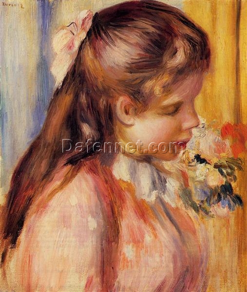 Buy “Bust of a Young Girl” by Pierre-Auguste Renoir – Beautiful Youthful Portrait Reproduction on Canvas | Dafen Village