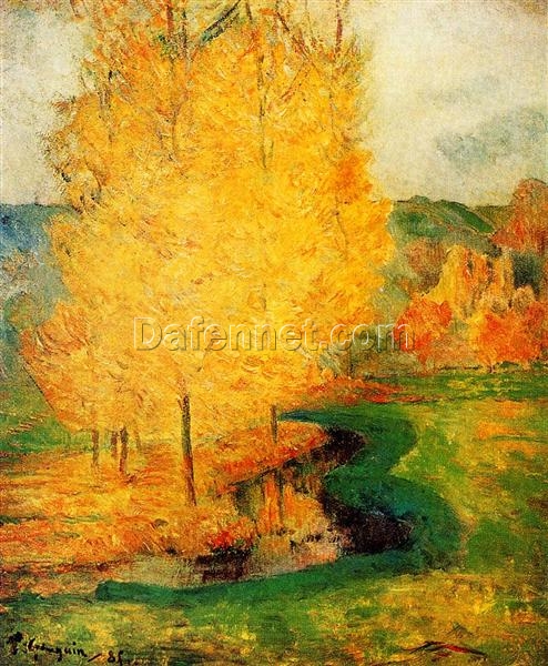 Buy Paul Gauguin’s “By the Stream, Autumn” 1885 – Premium Oil Painting Reproduction | Custom Handcrafted Canvas Art