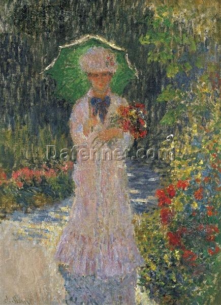 Claude Monet’s Iconic Camille with Green Parasol (1876) | Handcrafted Oil Painting from Dafen Village Studio