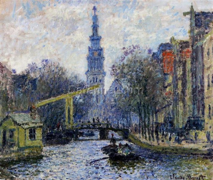 Impressionist Canal in Amsterdam Oil Painting by Claude Monet (1874) – Custom-Made Reproduction from Dafen Village