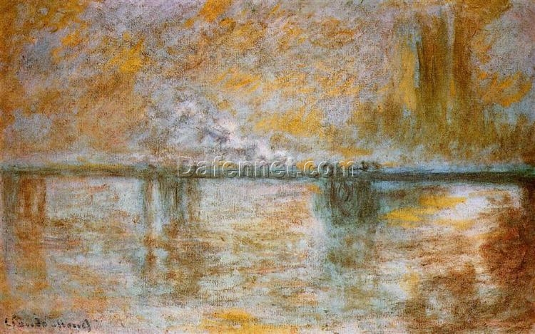 Impressionist Style Charing Cross Bridge (1899-1901) by Claude Monet | Hand-Painted Oil Painting | Exclusive Art from Dafen Village