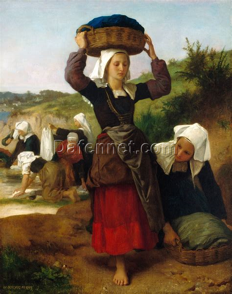 Hand-painted Oil Reproduction of Bouguereau’s “Washerwomen of Fouesnant” | Fine Art for Home Décor