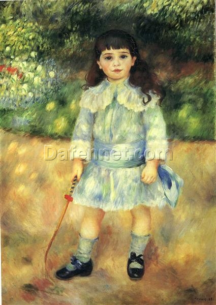 Reproduction of Pierre-Auguste Renoir’s “Child with a Whip” – Hand-Painted Portrait of a Young Girl with Whip on Canvas | Dafen Village