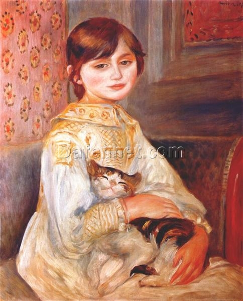 Renoir’s “Child with Cat (Julie Manet)” – Custom Oil Painting Reproduction for Lovers of Family and Childhood Art | Dafen Village