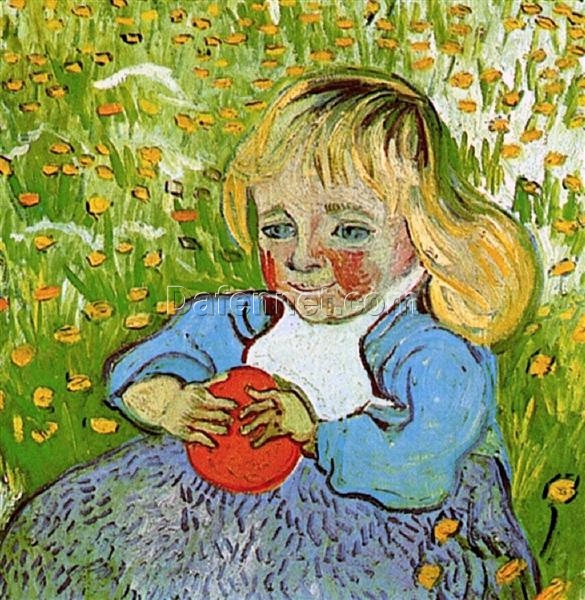 Authentic Van Gogh Child with Orange Replica – Classic 1890 Portrait Artwork by Dafen Village Artists