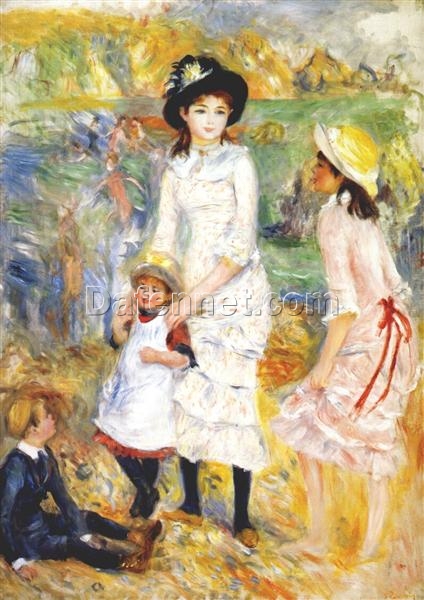 Reproduction of Pierre-Auguste Renoir’s “Children on the Seashore” – Hand-Painted Seaside Childhood Portrait on Canvas | Dafen Village