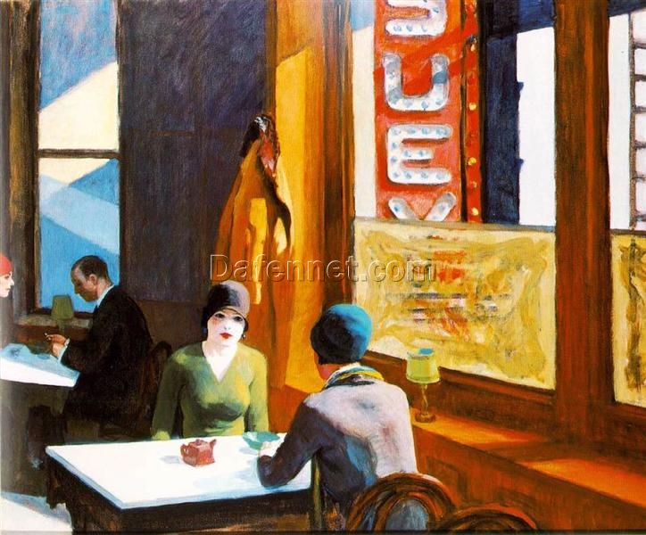 Chop Suey” by Edward Hopper 1929 – Hand-Painted Oil Painting Reproduction | Fine Art Canvas from Dafen Village