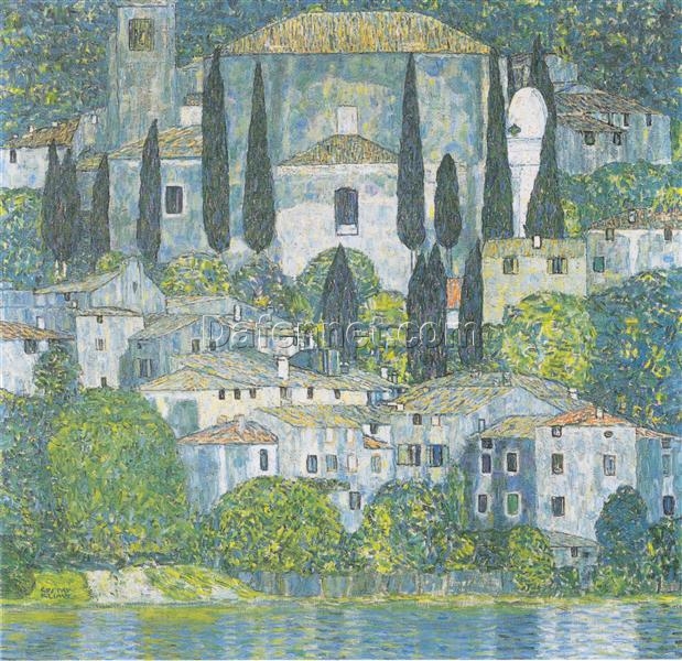 Gustav Klimt “Church in Cassone” (1913) – Hand-Painted Oil Painting Reproduction of Stunning Italian Landscape (Copy)