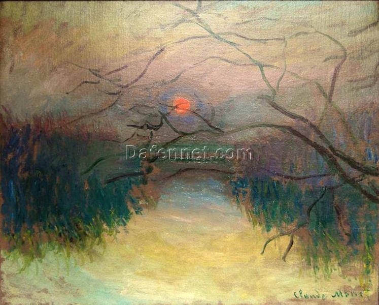 Claude Monet’s Sunset (Coucher de soleil) – 1880 Masterpiece Reproduction | High-Quality Oil Painting from Dafen Village