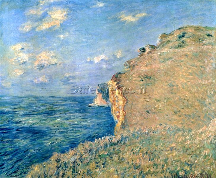 Stunning Cliff at Fécamp by Claude Monet – Custom Oil Painting Reproduction – Dafen Village Studio