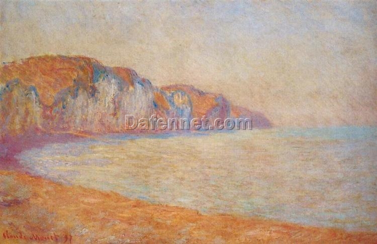 Custom Impressionist Oil Painting of Cliff at Pourville in the Morning (1897) – Reproduction of Claude Monet’s Seascape Masterpiece from Dafen Village