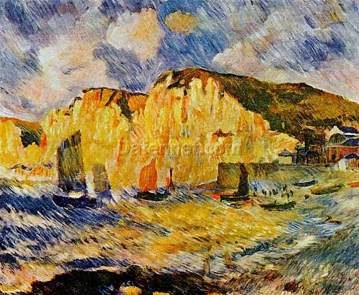 Buy Renoir’s “Cliffs” – Handcrafted Oil Painting Reproduction of Serene Seaside Landscape | Dafen Village