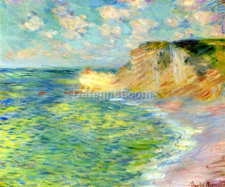 Hand-Painted Cliffs at Amont by Claude Monet – Beautiful 1885 Impressionist Landscape Artwork – Dafen Village Studio