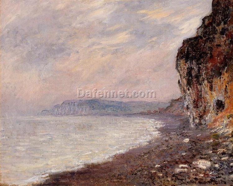 Custom Oil Painting of Cliffs at Pourville in the Fog by Claude Monet, 1882 – Ideal for Living Room Decor | Dafen Village Studio