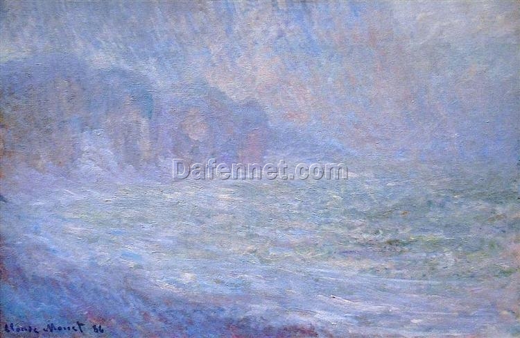 Classic Impressionism: Cliffs at Pourville, Rain (1886) by Claude Monet – Custom Hand-Painted Oil Artwork