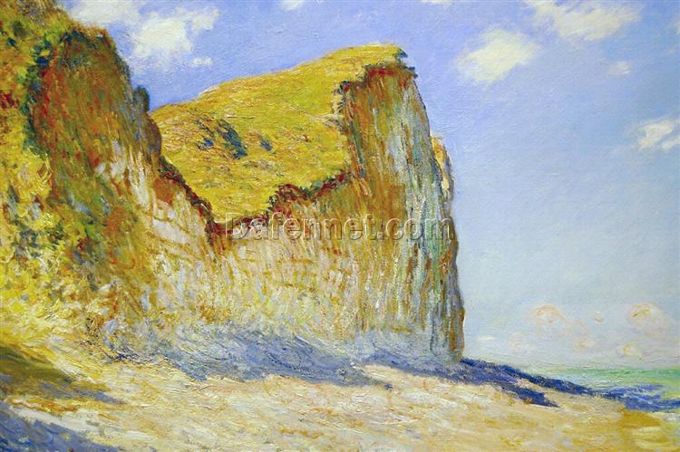 Dafen Village Impressionist Painting: Cliffs Near Pourville by Claude Monet, Handcrafted Coastal Landscape