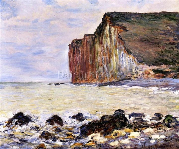 Cliffs of Les Petites-Dalles (1881) by Claude Monet – Vibrant Impressionist Oil Painting Reproduction for Home Decor