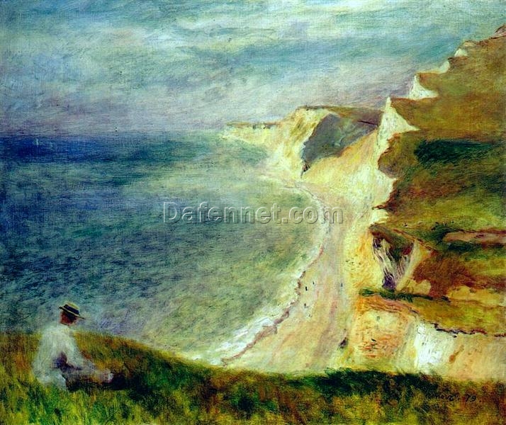 Custom Oil Painting of Renoir’s “Cliffs on the Coast Near Pourville” – Hand-Painted Landscape on Canvas | Dafen Village