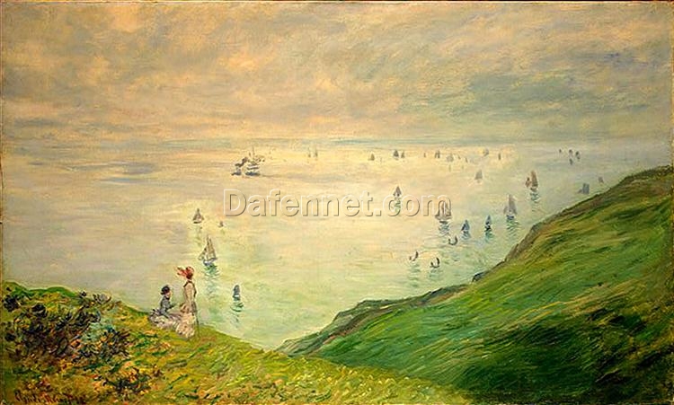 Custom Reproduction of Cliffs Walk at Pourville by Claude Monet | Impressionist Coastal Art | Dafen Village Studio