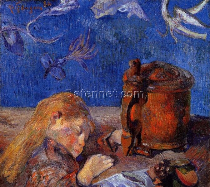 Paul Gauguin “Clovis Gauguin Asleep” 1884 – Authentic Oil Painting Reproduction | Elegant Canvas Art from Dafen Village